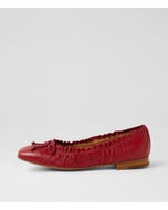 Peppies Dark Red Leather Ballet Flats