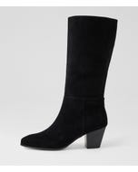 Roverr Black Suede Knee High Boots