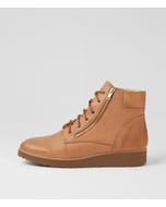 Ollege Dark Tan Light Choc Leather Ankle Boots