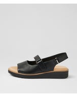 Heeka Black Leather Sandals