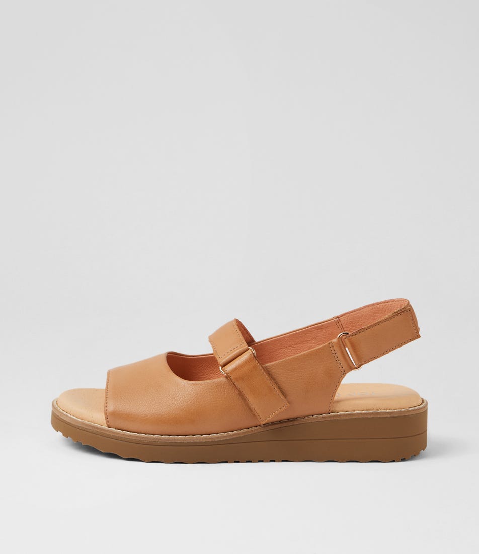 Heeka Dark Tan Light Choc Leather Sandals