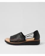 Halare Black Leather Sandals
