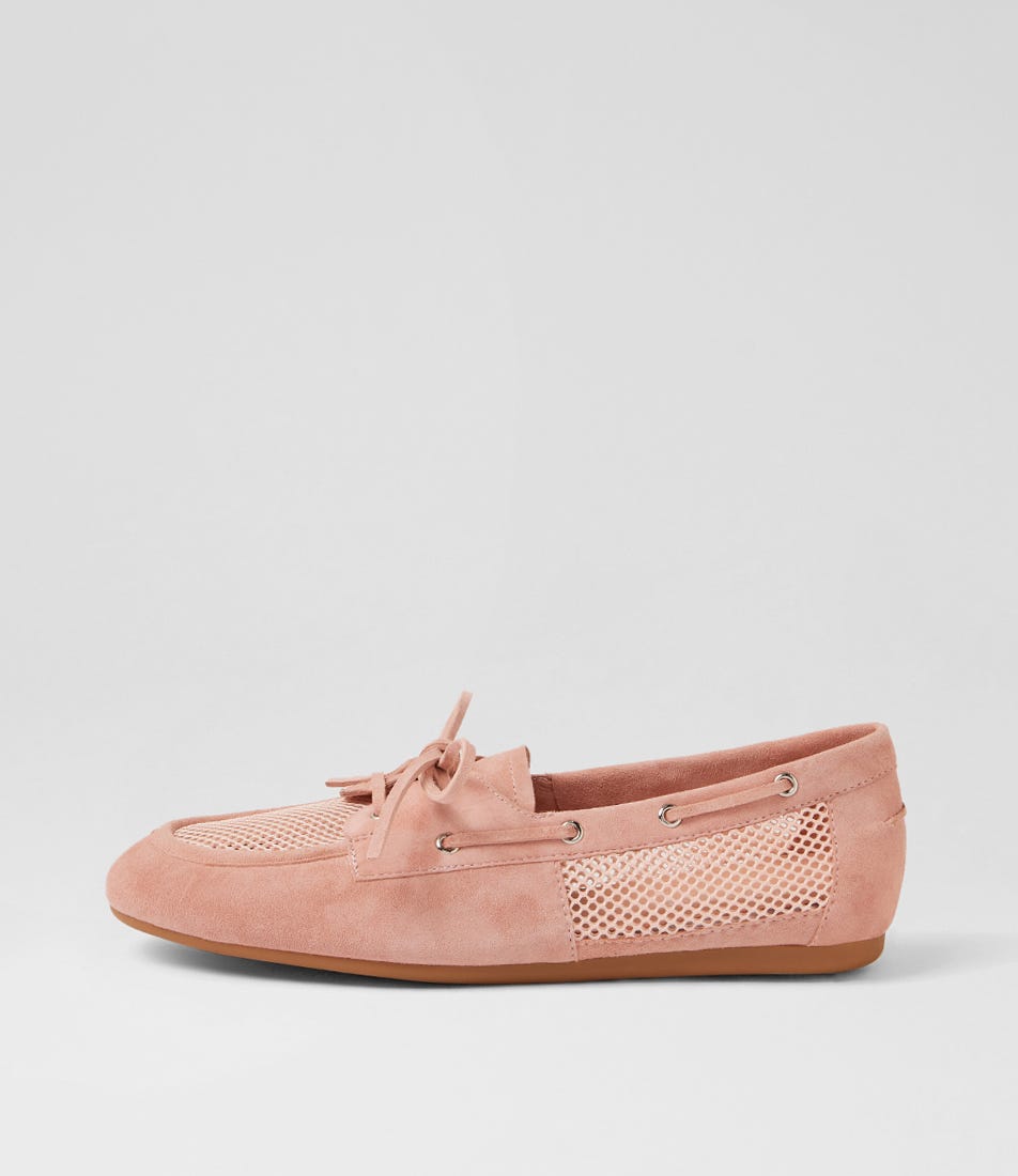 Taloy Pink Suede Mesh Boat Shoes