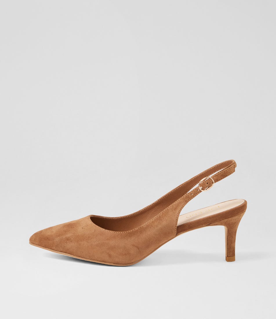 Conna Coffee Suede Heels