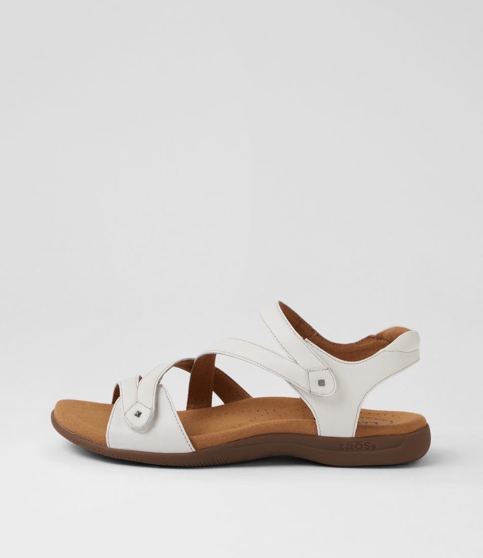 Big Time White Leather Sandals