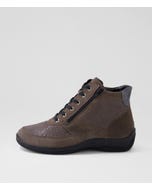 Hesna 82 Taupe Leather Ankle Boots