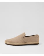 Check Taupe Suede Loafers