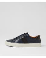 Slide Navy Leather Sneakers