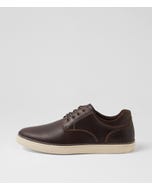 Border Dark Brown Leather Sneakers