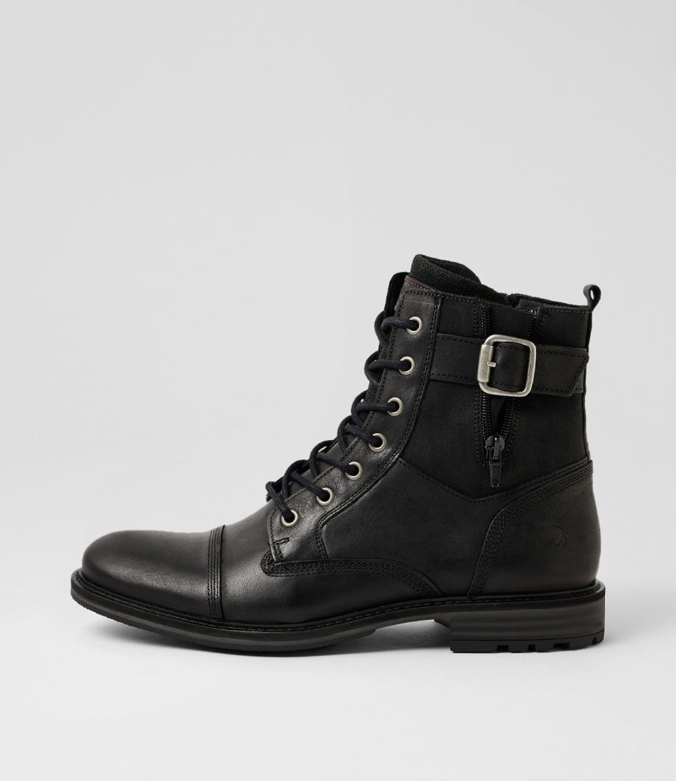 Plaid Black Leather Chelsea Boots