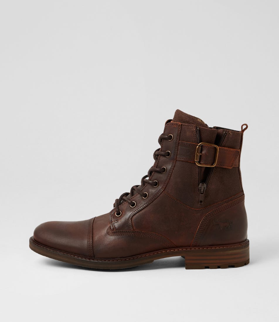 Plaid Rust Leather Chelsea Boots