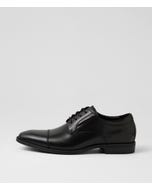 Leyton Black Leather Flat Shoes
