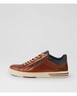 Mooks Dark Tan Leather Lace Ups Sneakers