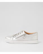 Pamela Xf Silver Cheetah Leather Sneakers