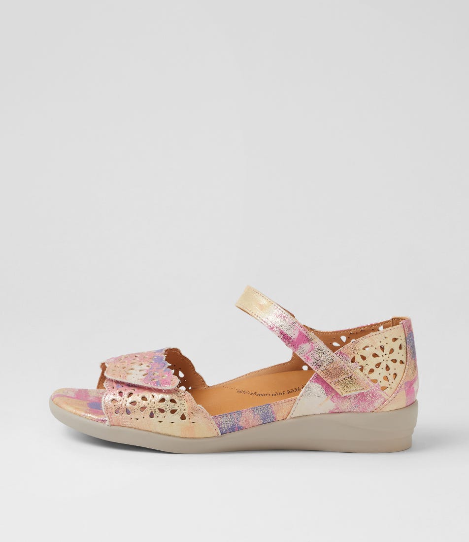 Dusty W New Pink Multi Leather Sandals