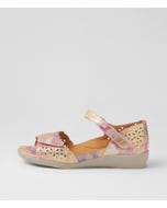Dusty W New Pink Multi Leather Sandals