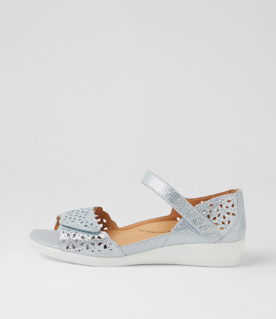 Dusty W Silver Mix Leather Sandals