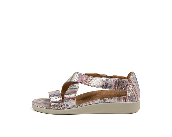 Issy Toes Issy W Silver Stripe Leat by Ziera