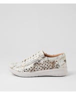 Shovo Xf White Black Croc Leather Sneakers