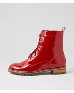 Mangoes W Red Patent Leather Ankle Boots