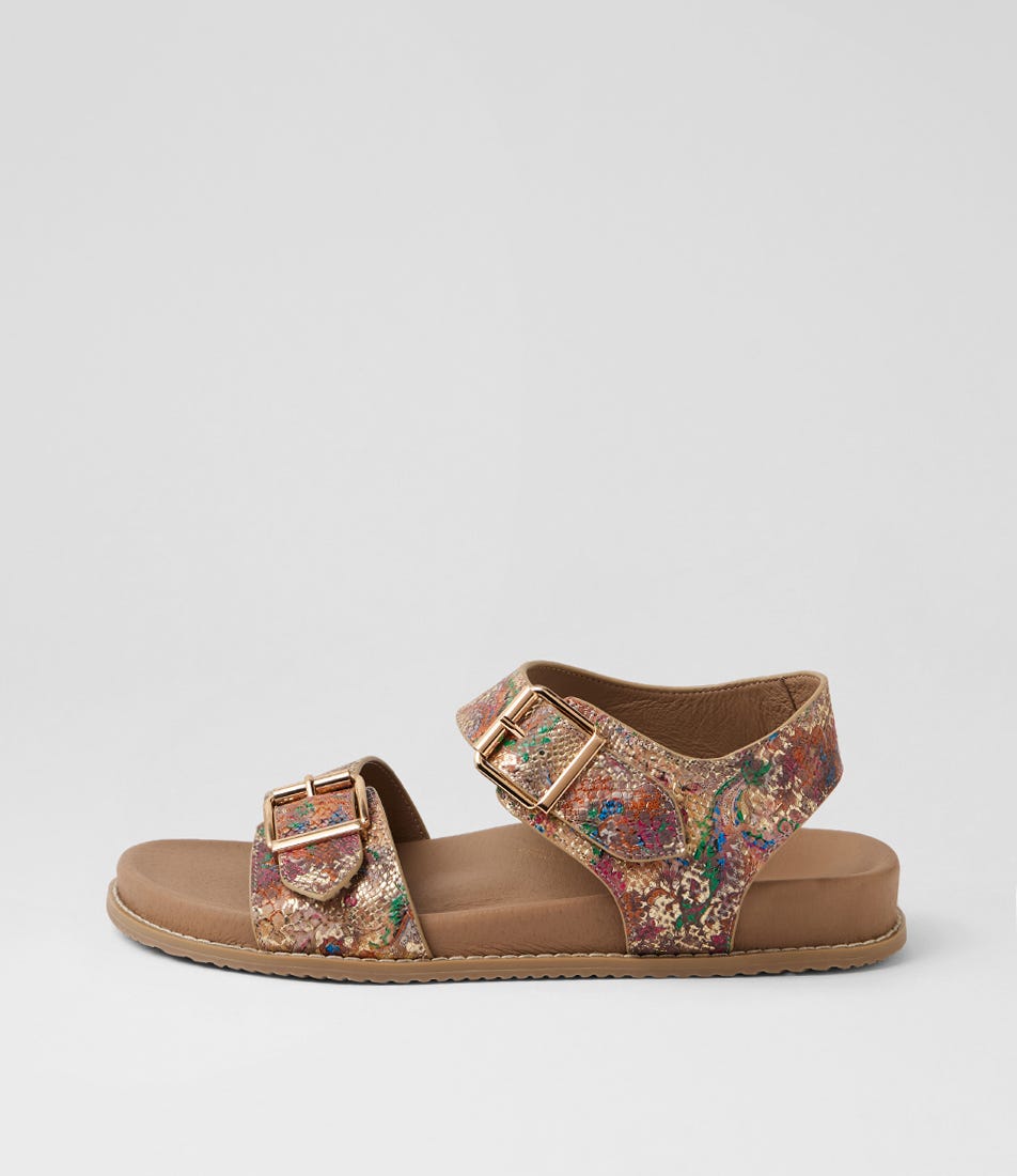 Hastice W Multi Snake Taupe  Leather Sandals