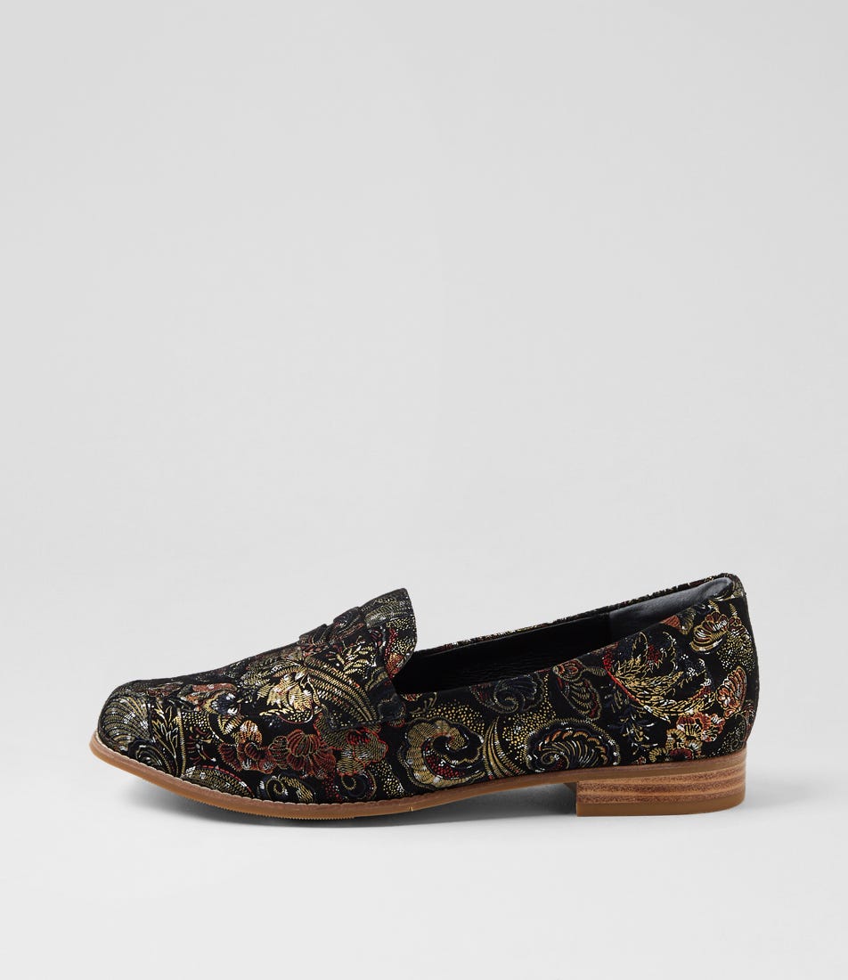 Towson Xf Black Royal Print Suede Loafers