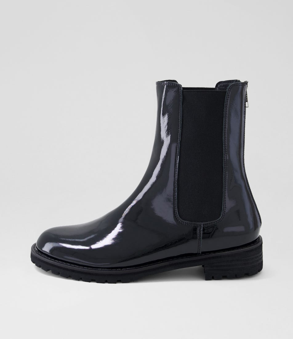 Mcneal W Black Patent Leather Ankle Boots