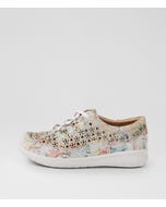Sarmi Xf Almond Floral Leather Flat Shoes