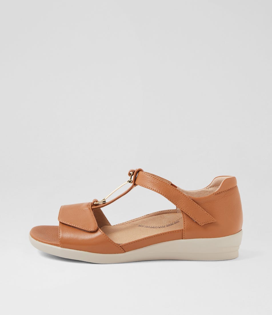 Deza W Dark Tan Leather Sandals