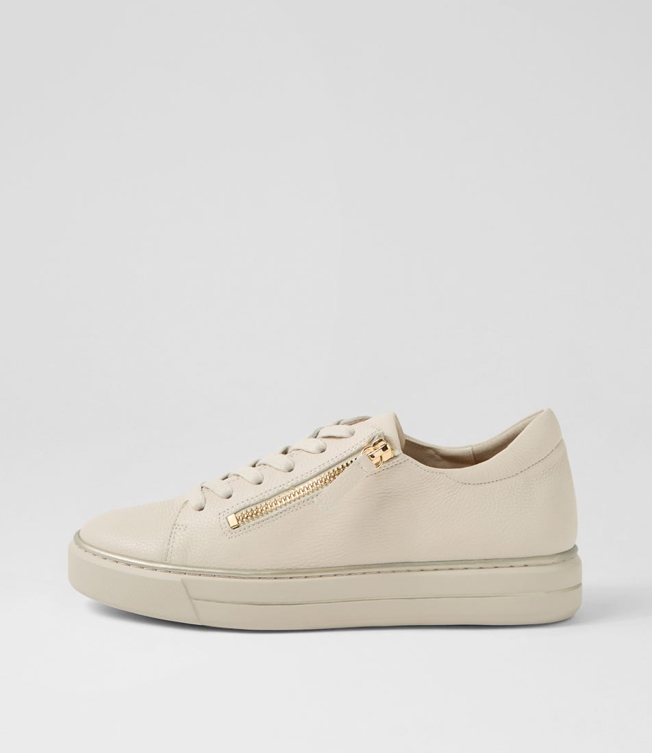 Kerk W Almond Tumble Leather Sneakers