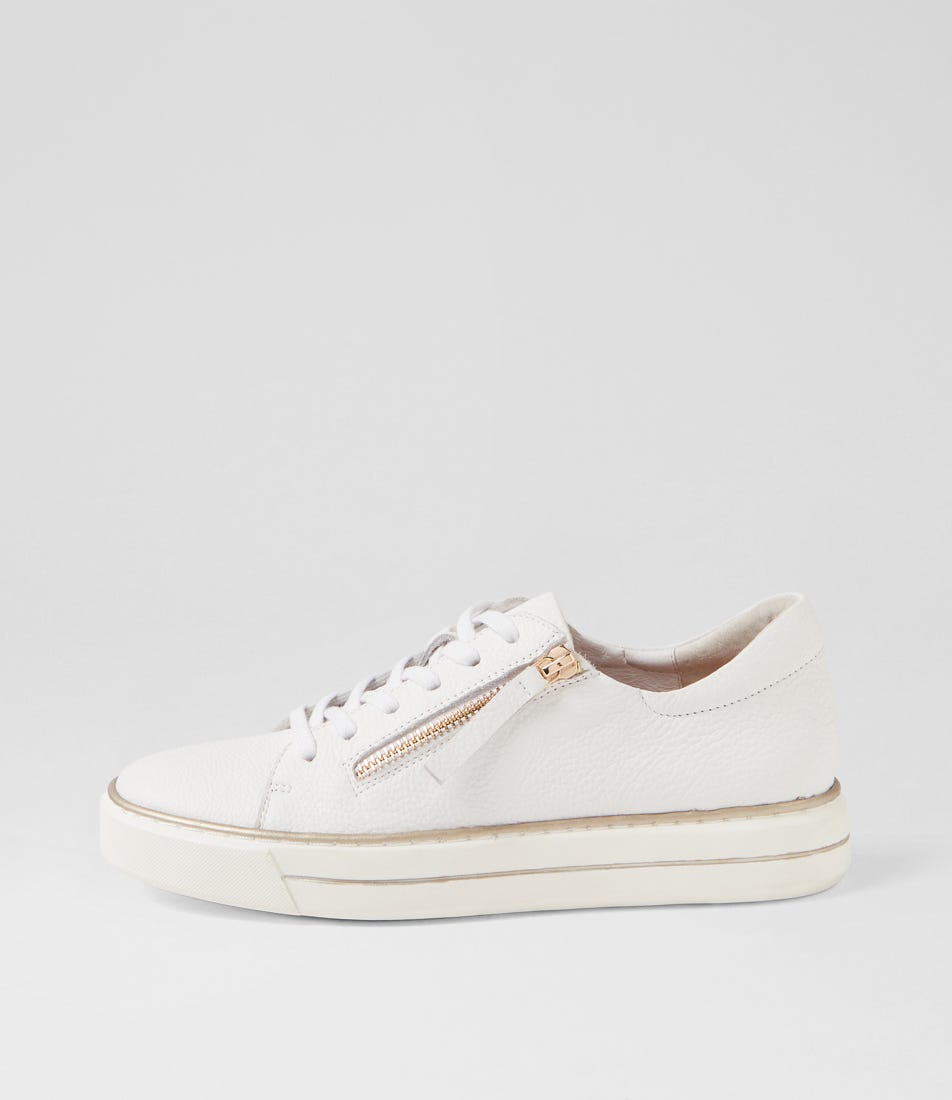 Kerk W White Tumble Leather Sneakers