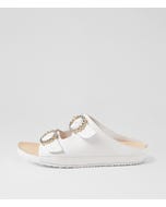 Mitchey Xw White Leather Slides