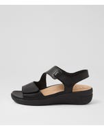 Nila Xw Black Leather Sandals
