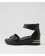 Sofio Xw Black Leather Sandals
