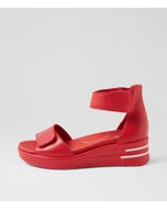 Sofio Xw Red Leather Sandals