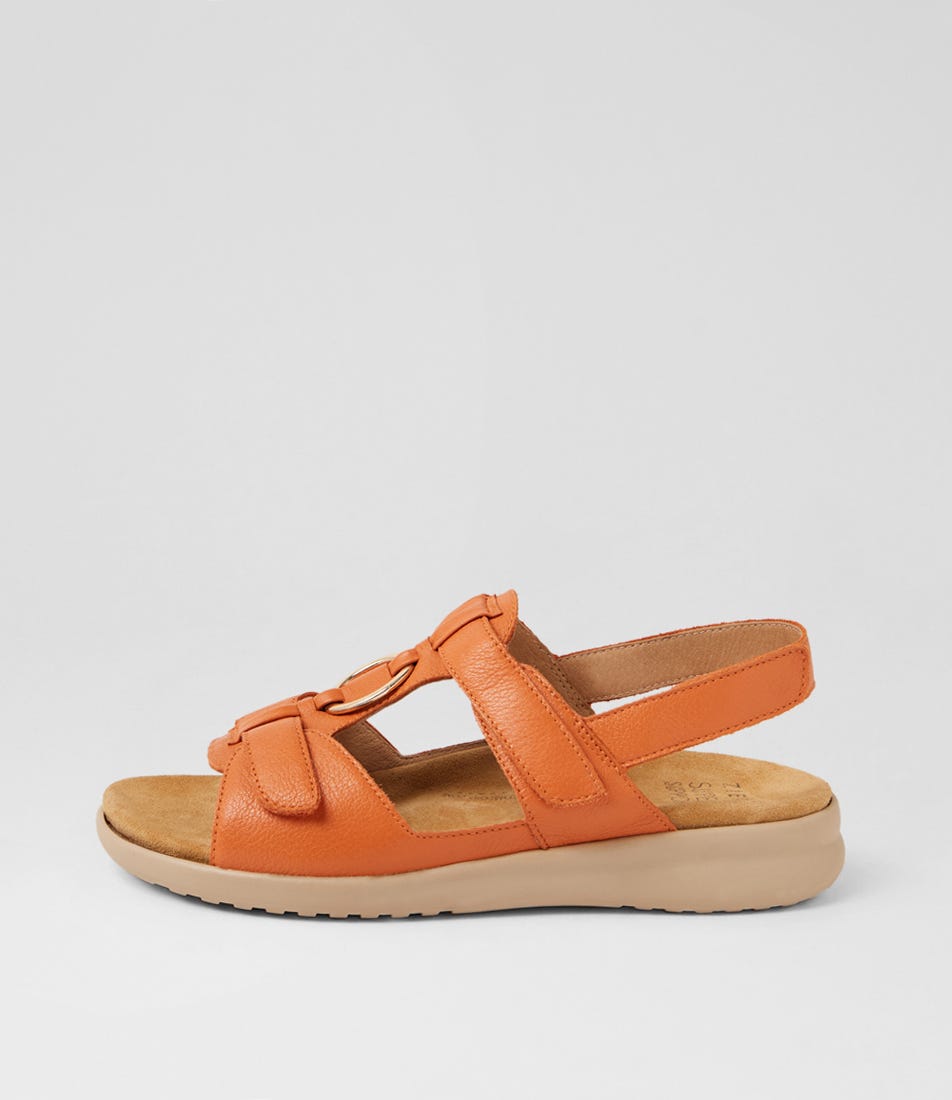 Brisa Xw Orange Almond Leather Sandals