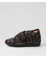 Foffie Xw Black Multi Fabric Slippers