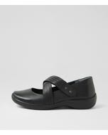 Jequie Xf Black Leather Flat Shoes