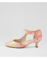 Okies Xw Pink Multi Leather Heels