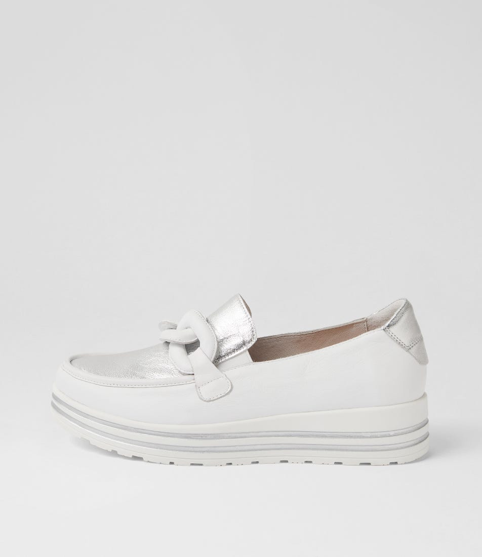 Vyrons Xf White Silver Leather Sneakers