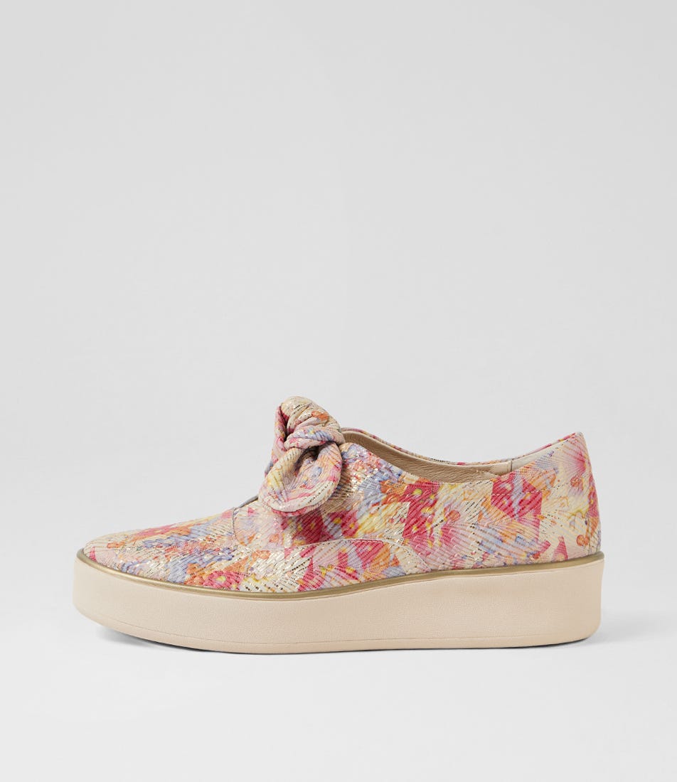 Zuzela W Peony Woven Milk Leather Sneakers