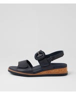 Vatch W Navy Leather Sandals