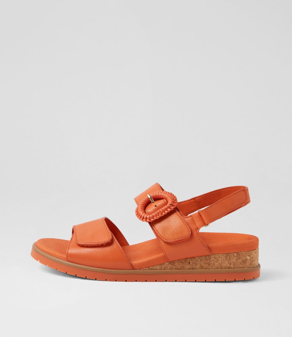Vatch W Orange Leather Sandals