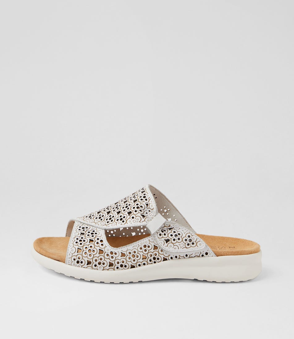 Binty Xw White Leather Sandals
