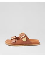Iyami W Tan Leather Sandals