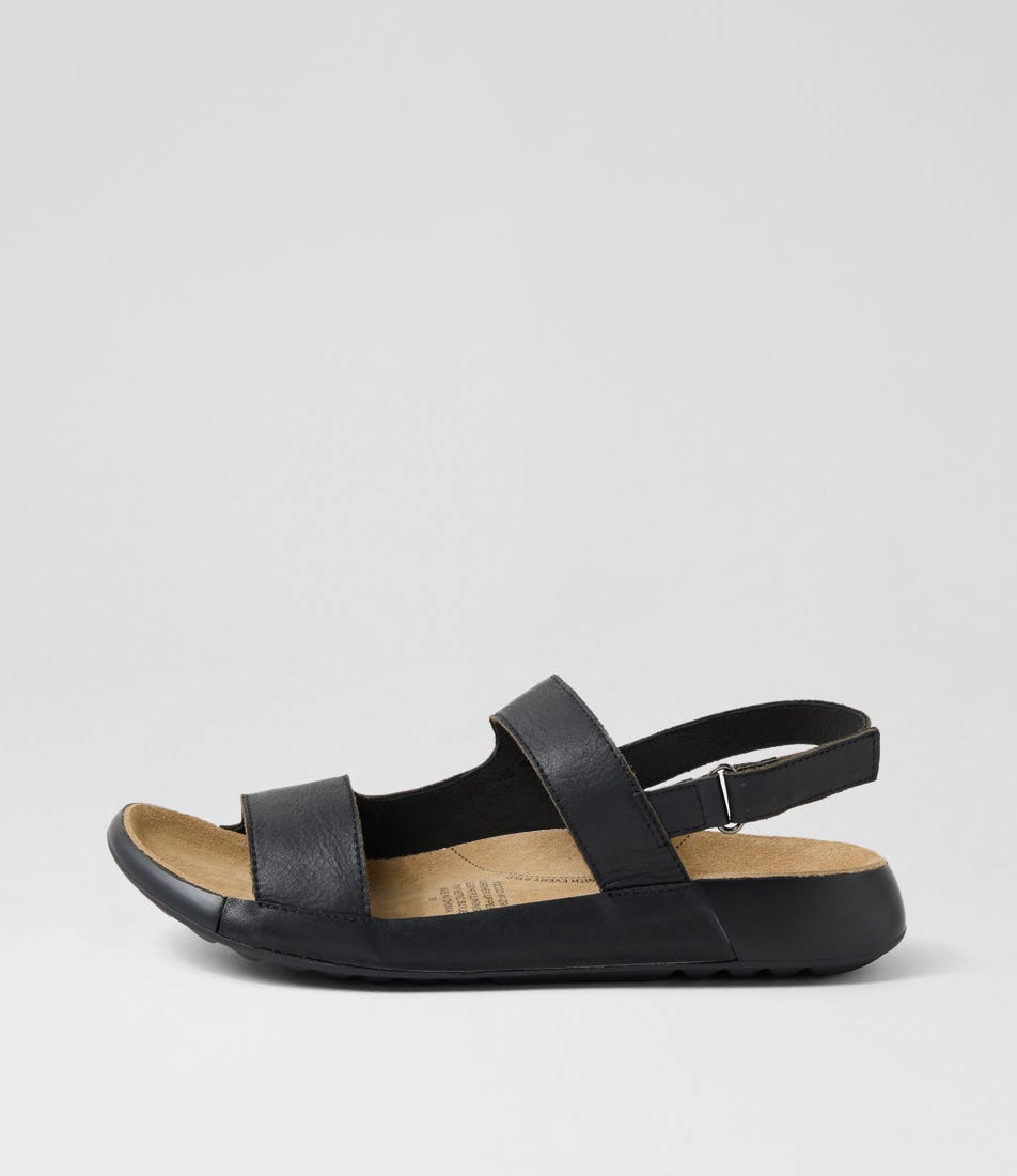 Yocco W Black Leather Sandals