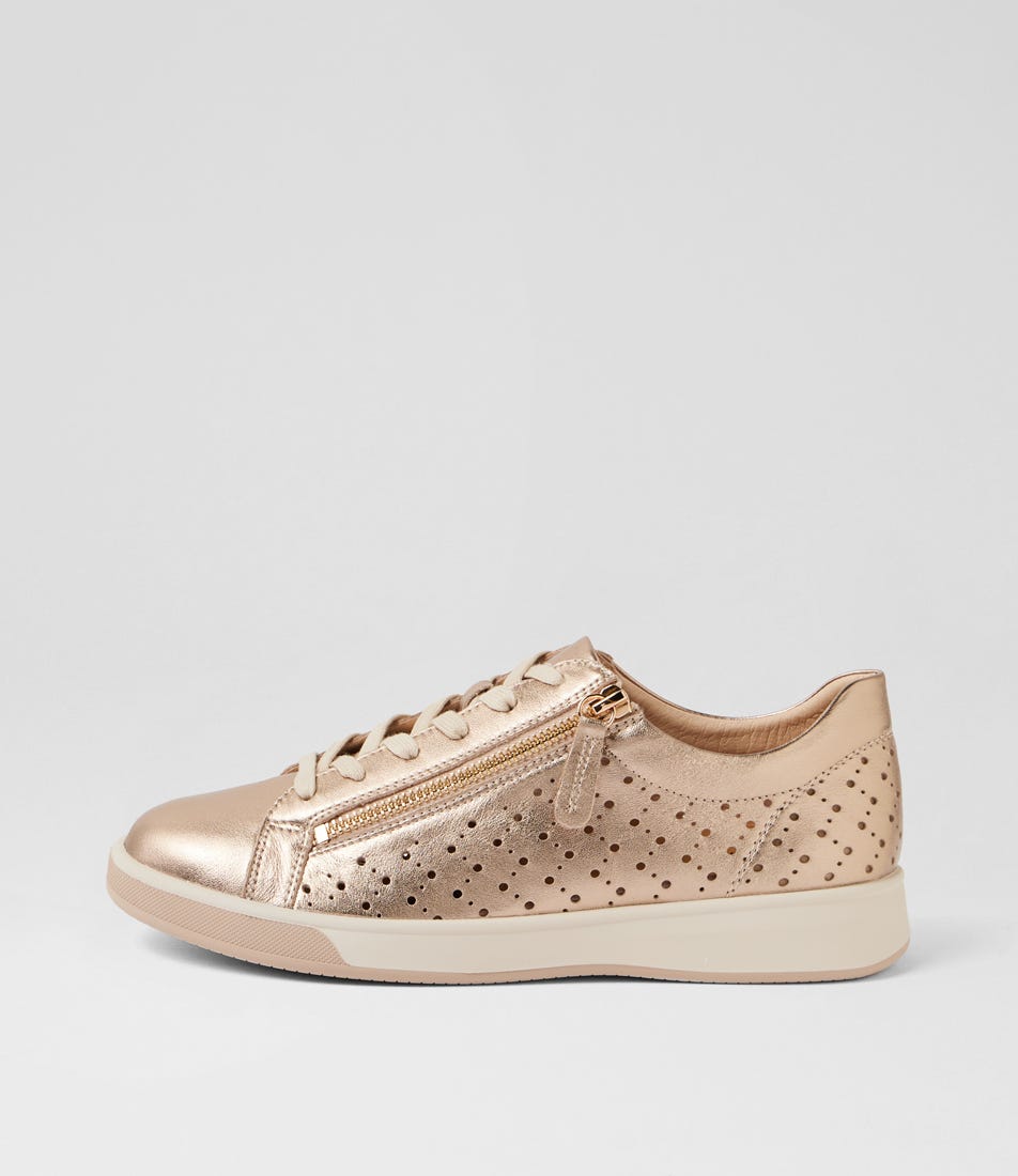 Aurie Xf Champagne Leather Sneakers