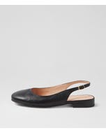 Ezil W Black Leather Flat Shoes