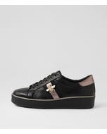 Zobuck W Black Pewter Leather Sneakers