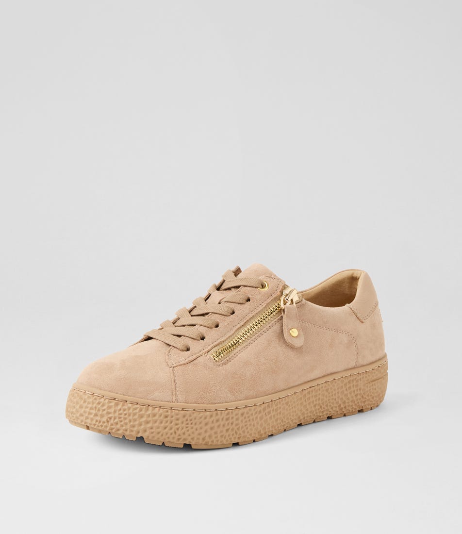 Oceanne Xw Sand Suede Sneakers by Ziera